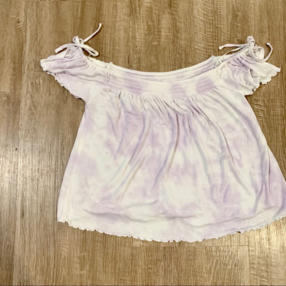 American Eagle tie-dye off shoulder shirt